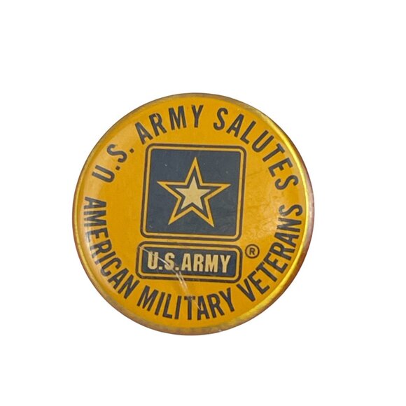U.S. Army Salutes American Military Veterans Lapel Pin Gold-Tone  Collectible - Picture 1 of 5